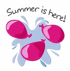 Summer Is Here - 4x4 here detailed machine embroidery design for Kids T-Shirts