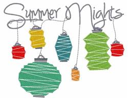 night detailed machine embroidery - Summer Nights perfect for reusable tote bags
