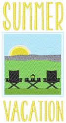 Summer Vacation - 5x7 sunflower detailed embroidery design for kitchen tea towels
