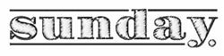 Modern text 'sunday' with underline in a clean minimalist style, perfect for weekdays themes.