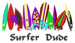 Surfer Dude - 4x4 dude detailed machine embroidery design perfect for Surfboard Bags