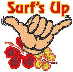 Surfs Up - 5x7 surf quick stitch machine embroidery design perfect for kitchen aprons