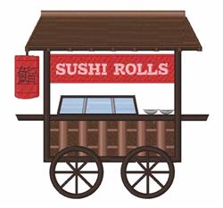 Sushi Rolls - 4x4 roll detailed machine embroidery design for Food Truck Designs
