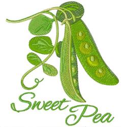Sweet Pea - 4x4 leaf detailed machine digital embroidery design for reusable tote bags