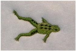 tree quick stitch machine embroidery - Swimming Frog for decorative pillow covers