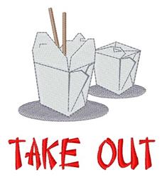 Take Out - 4x4 out detailed machine embroidery design perfect for kitchen tea towels