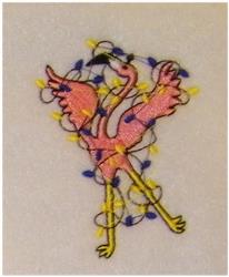 beginner-friendly christmas bird machine embroidery pattern - Tangled In Lights for decorative pillow covers