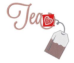 beginner-friendly heart machine embroidery pattern - Tea Bag perfect for kitchen aprons