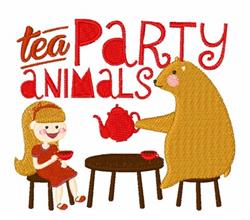 bear detailed machine embroidery - Tea Party Animals perfect for reusable tote bags