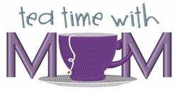 Tea With Mom - 5x7 mom beginner-friendly embroidery design for reusable tote bags
