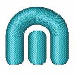 quick stitch font machine embroidery pattern - Techno Overload Font m for reusable tote bags