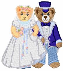 Teddy Bear Wedding - 4x4 bear detailed embroidery design for Wedding Invitations