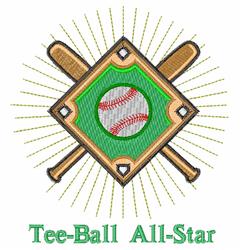star detailed machine digital embroidery - Tee Ball perfect for Hats
