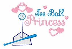 Tee Ball Princess - 5x7 bat beginner-friendly embroidery design for Tee Ball Jerseys
