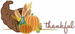 pumpkin detailed machine embroidery - Thankful perfect for decorative pillow covers
