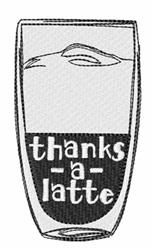 detailed latte machine embroidery pattern - Thanks A Latte perfect for kitchen aprons