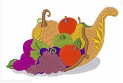 pumpkin detailed machine embroidery - Thanksgiving Cornicopia for decorative pillow covers