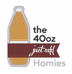 The 40 Oz - 4x4 design beginner-friendly machine embroidery design for Beer Glasses