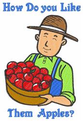 Them Apples - 5x7 apple detailed machine embroidery design for kitchen tea towels