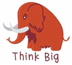 Think Big Mammoth - 4x4 mammoth detailed embroidery design for cute baby onesies