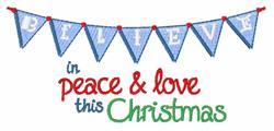 beginner-friendly christmas peace sign machine embroidery pattern - This Christmas for decorative pillow covers