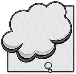 Thought bubble in a simple and whimsical style featuring a bold black outline, cloud shape, and empty white space for text.