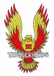 detailed bird machine embroidery pattern - Thunderbirds perfect for reusable tote bags