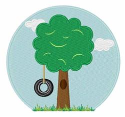 tree detailed machine digital embroidery - Tire Swing perfect for cute baby onesies