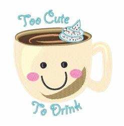 Too Cute - 4x4 too detailed machine embroidery design perfect for Coffee Mugs