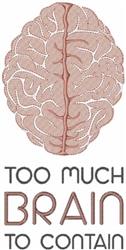 brain detailed machine embroidery - Too Much Brain perfect for decorative pillow covers