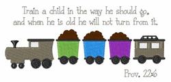 Train A Child - 5x7 child detailed machine embroidery design for reusable tote bags