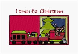detailed christmas bear machine embroidery pattern - Train For Christmas for reusable tote bags