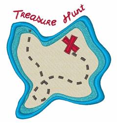 Playful treasure map with blue outline, dotted path, and red 'X', perfect for adventure-themed decor.
