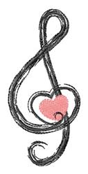 beginner-friendly heart machine embroidery pattern - Treble Heart for kitchen tea towels