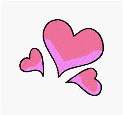 heart detailed machine embroidery - Triple Hearts perfect for patchwork quilt blocks