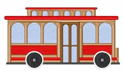 Trolley Car - 4x4 car detailed machine embroidery design perfect for Travel Journals