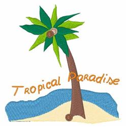 Vibrant palm tree with green leaves and a brown trunk, set in a cheerful beach scene, perfect for summer.