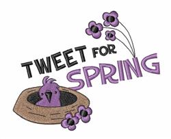 bird beginner-friendly machine embroidery - Tweet For Spring for reusable tote bags