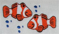 Two Clown Fish - 5x7 fish detailed machine embroidery design for reusable tote bags