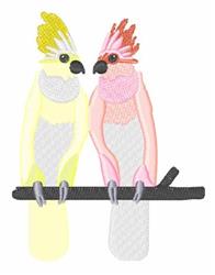 Two Cockatoos - 5x7 cockatoo detailed machine embroidery design for Baby Blankets