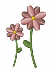 Two Flowers - 4x4 leaf quick stitch embroidery design for patchwork quilt blocks