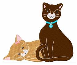 cat detailed machine embroidery - Two Kitties perfect for decorative pillow covers