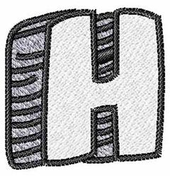 case beginner-friendly machine embroidery - Upper Case H perfect for kitchen aprons