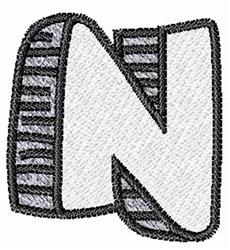 case beginner-friendly machine embroidery - Upper Case N perfect for reusable tote bags