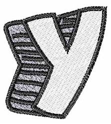 quick stitch case machine embroidery pattern - Upper Case Y for kitchen tea towels