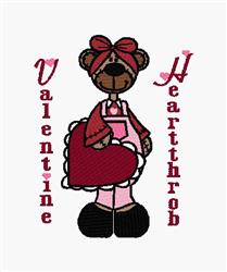 bear detailed machine embroidery - Valentine Heartthrob perfect for kitchen aprons