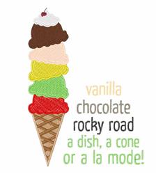 detailed chocolate machine embroidery pattern - Vanilla Chocolate for kitchen aprons