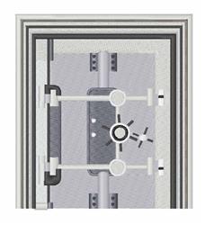 detailed door machine digital embroidery pattern - Vault Door perfect for signage