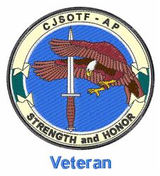 Veteran - 5x7 bird detailed machine embroidery design perfect for Uniform Patches