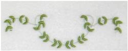 leaf quick stitch machine embroidery - Vine Embellishment for festive table runners